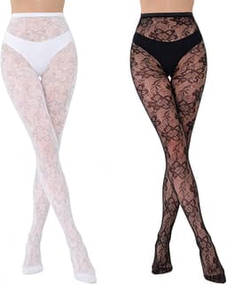 KARZO Vrouwen Sexy Panty Visnet Kousenpatroon Panty's Zwarte Sokken Kant Leggings Panty's — thumbnail 1