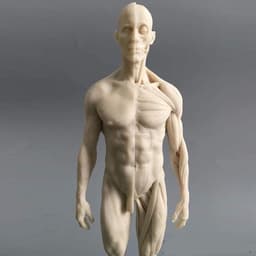 Anatomisch Model - Menselijk Lichaam - Tekenen Studeren - Gedetailleerde Spieren - 11 Inch - Wit — thumbnail 4