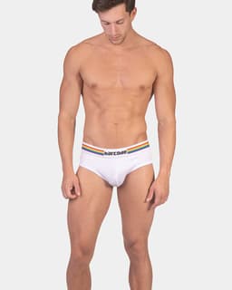 Barcode Berlin Multipack 1x Backless Brief Pride White + 1x Pride Harness White - MAAT XL - Erotisch Heren Ondergoed - Slip voor Man - Sexy mannen Slip — thumbnail 5