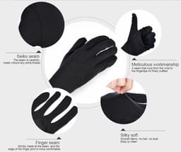 Katoenen Handschoenen Zwart Maat L - Inspectie katoenen werkhandschoenen munt sieraden werknemer etiquette handschoen - Gloves Cotton - Beschermende Handschoenen - Wegwerp Handschoenen 100Stuks/50Pairs L — thumbnail 3