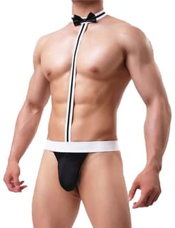 JHUBERS- Mankini sexy strandbadpak - Bretels/tanga - Ondergoed voor heren - Borat stijl - Eén maat - Hoogwaardige materialen - Zwemkleding — thumbnail 2