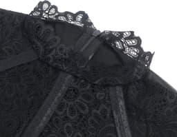 Zeloria PU Leren Lingerie Jurkje met Kant – Sexy Mini Dress – Zwart – S — thumbnail 4