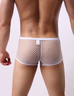 Witte Visnet Boxershort Heren – Sexy Transparant Herenondergoed – Maat M/L — thumbnail 3