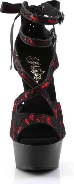 Pleaser - DELIGHT-678LC Hoge hakken - US 7 - 37 Shoes - Rood/Zwart — thumbnail 2