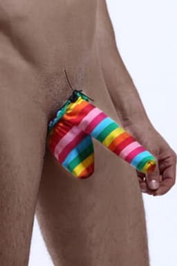 Paris Hollywood Mp058 - Grappig Ondergoed - Penisslurf in Regenboogkleuren - One Size — thumbnail 1