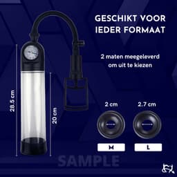 Toys Hub® Penispomp met Glijmiddel, Handgreep & 2 Penisringen - Gratis Ebook - Trekmechanisme – Penis Vergroter – Barometer Display - Sex Toys voor Mannen – 20CM — thumbnail 3