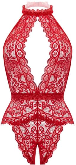 Christine - Open Crotch Body Eleonora - Rood — thumbnail 3