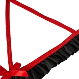 Sexy Verpleegster Lingerie Pakje - 2-delig Zwart Verkleedpakje - Body & Haarband - Zuster Kostuum - Dokter Rollenspel / Cosplay - Open Kruis Lingerie Ondergoed voor Dames - Maat M — thumbnail 4