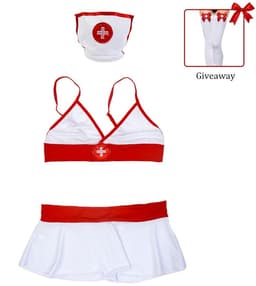 Allecto - Sexy verpleegster kostuum - Cosplay lingerie - Elegante top en mini rok - Eén maat - Inclusief accessoires - Geschikt voor volwassen vrou... — thumbnail 2