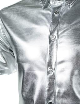 Herenshirt met Glanzende Metallic Print voor Feest en Nachtclub — thumbnail 3