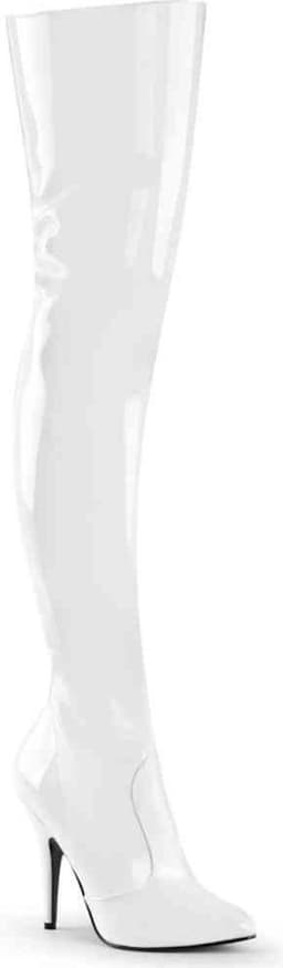 Pleaser - SEDUCE-3010 Overknee laarzen - US 13 - 44 Shoes - Wit — thumbnail 1