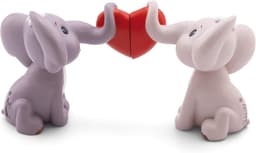 Set van 2 Liefdes Olifanten Figuren met Magneet Hart in Geschenkdoos Grijs — thumbnail 2
