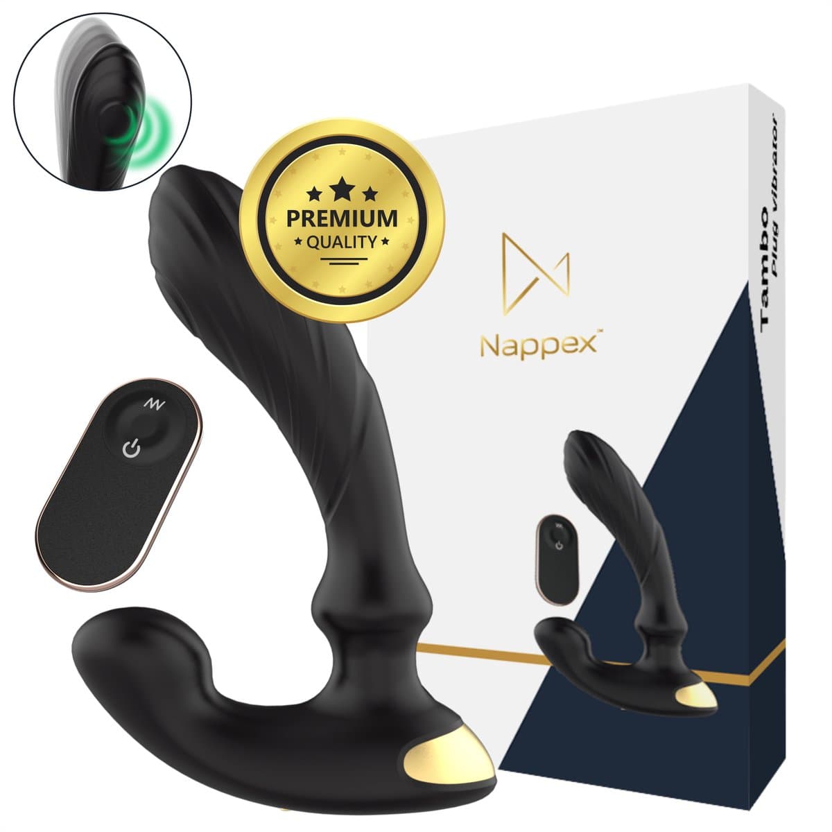 Prostaat Vibrator Mannen - Nappex™ Tambo Prostaat Stimulator - [ Incl. Krachtige Prostaat Thruster ] Vibrerende Buttplug - Anaal Vibrator - Dildo - Erotiek - Anale Speeltjes - Kamasutra - Sex Toys voor Mannen & Koppels - Zwart — afbeelding 1