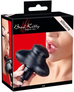 Bad Kitty – Siliconen Vlinder Gag Mond Knevel met Bal Pomp voor een Volle Mond - Zwart — thumbnail 1