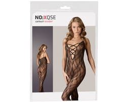 Mandy Mystery Lingerie – Erotische Catsuit met Diep Stretchend Decolleté voor Pure Opwinding – Maat L/XL – Zwart