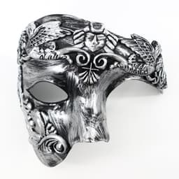 Halloween carnaval samurai masker mannen festival half gezicht masker partij aankleden, partij masker 1 stuk, goud — thumbnail 2