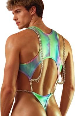 jumpsuit heren - Kettingen en handboeien - Bodysuit - Gekleurd — thumbnail 4