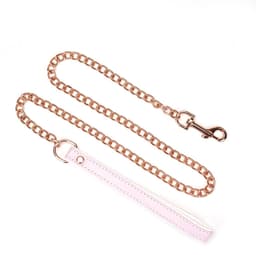 Liebe Seele - Fairy - Leren Collar met Leiband - Roze/Wit — thumbnail 4