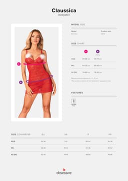Obsessive - Claussica Babydoll & Thong M/L — thumbnail 2