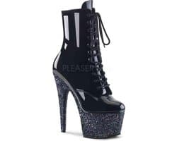 Pleaser - ADORE-1020G Plateau Laarzen, Paaldans schoenen - Paaldans schoenen - 36 Shoes - Zwart