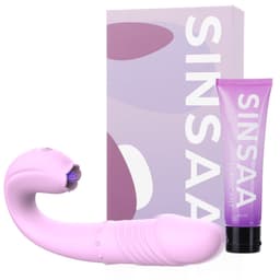 Sinsaa Lulu Tong Vibrator - Likende Tong Vibrator - Clitoris Zuiger - Dildo Vibrator - Likkende Tong - Bef Vibrator - Clitoris Stimulator - Sex Toys voor vrouwen - 10 Likstanden - 6 Stootstanden - Siliconen - Voor hem - Voor haar — thumbnail 1