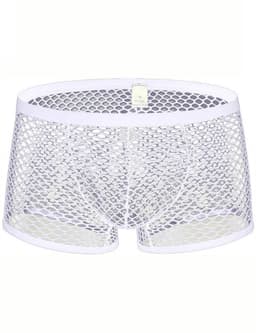 Witte Visnet Boxershort Heren – Sexy Transparant Herenondergoed – Maat S/M — thumbnail 2