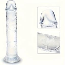 Dildo - doorzichtig - 20 cm - 3.5 cm dikte - dildo met zuignap - dildo's - vibrator - Dildo voor vrouwen - dildo mannen anaal — thumbnail 2