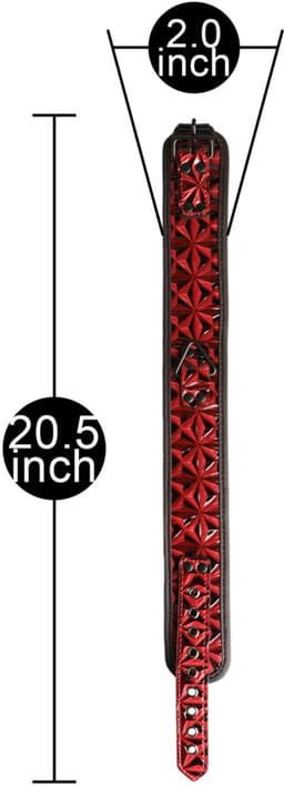 Luxe BDSM Halsband met Leash – Verstelbare Kraag met Ketting & Polsriem – Zwart/Rood Design voor Dominantie & Rollenspel — thumbnail 3