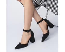 Comfortabele Strappy Pumps met Dikke Hakken en Slingback voor Dames