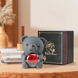 Romantische teddybeer met roos en verborgen sieradendoosje - uniek cadeau voor haar - Valentijnsdag, Moederdag, bruiloften en jubilea — thumbnail 2