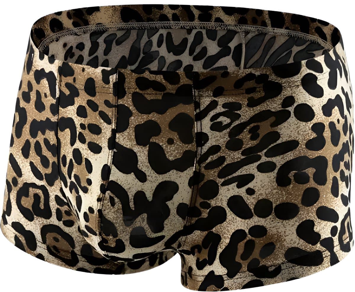 Heren Boxershort Luipaardprint - Zwart/Bruin - Sexy Herenondergoed - Maat L | LS163 — afbeelding 1