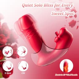 Daity Verwarmende Vibrator Dames – Stuwende Rabbit Vibrator met Tong Likfunctie – G-spot & Clitoris Stimulator – 9 Vibratiestanden & 9 Thrusting Modi – Oplaadbaar Seksspeeltje — thumbnail 3
