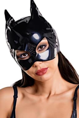 Glossy Ann Kattenmasker - Wetlook Cat Mask - Zwart - One Size- Sexy Wetlook Cat mask - Zwart One size One size — thumbnail 2