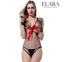 Elara Nerissa – Erotische Net Body Dames | Sexy Bodystocking met Kant Details | Sexy Lingerie | One Size (S–L) – Zwart