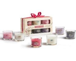 Giftset met 6 Geurende Stearin Kaarsen - Sneeuw Globe Wonderland Collectie - Perfecte Cadeaus voor Vrouwen