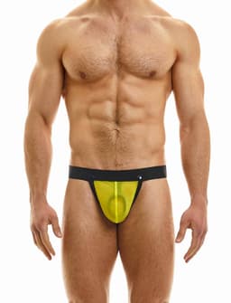 MODUS VIVENDI C-Ring Pleasure Thong Yellow - MAAT M - Erotisch Heren Ondergoed - String voor Man - Sexy mannen String — thumbnail 4