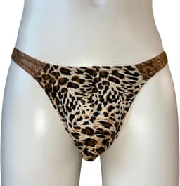 LekkerStout Heren Luipaard String - Kant - Bruin - Sexy Herenlingerie | XL | ( LS261 ) — thumbnail 1