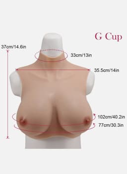 Siliconen borsten- G cup- Nep Borsten- 100% siliconen- 3650 gram -Crosdresser- Travestiet- Cosplay-Breastplate-Travestie- Natuurlijke look- Nep Tieten voor mannen- — thumbnail 1