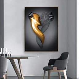 3-delige Kunst Posterset: Romantisch Koppel Beeldhouwkunst Canvas Schilderij (30x40 cm) — thumbnail 4