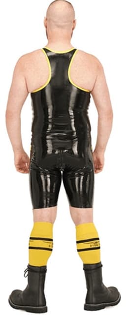 Mister b rubber muscle shirt black yellow small — thumbnail 2