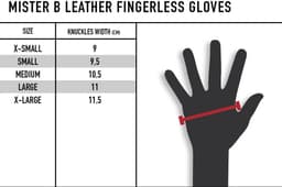 Mister B - Leren Handschoenen zonder Vingers - Zwart XL — thumbnail 4
