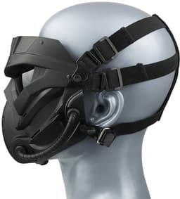 Zwarte Tactische Volledige Gezichtsmasker - Steampunk Stijl, Met Ademende Bril - Airsoft Uitrusting & Feestkostuum Masker — thumbnail 2