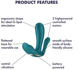 Satisfyer Top Secret+ | Vibrator voor G-spot- & anale stimulatie | 2 apart regelbare motoren | 12 trilprogramma's | werkt op batterijen (CR2) | siliconen | discreet te dragen — thumbnail 2