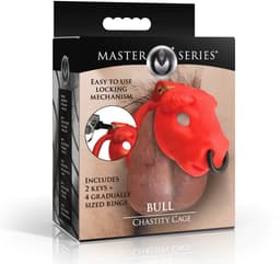 Kuisheidskooi Bull Master Series - Rood - Peniskooi - 4 maten ringen — thumbnail 4