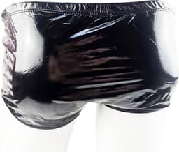 BamBella ® - Boxer short Maat L/XL Datex Zwart (Latex en stof SM kleding BDSM erotische heren kleding ondergoed lingerie onderbroek zwart — thumbnail 4