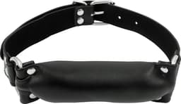 Banoch - Bit gag soft straight black - bitgag van imitatieleer zwart - bdsm — thumbnail 1