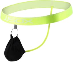 Heren Pouch String - Plussize - Geel - Zwart - Peniskooi - Erotische Lingerie — thumbnail 1