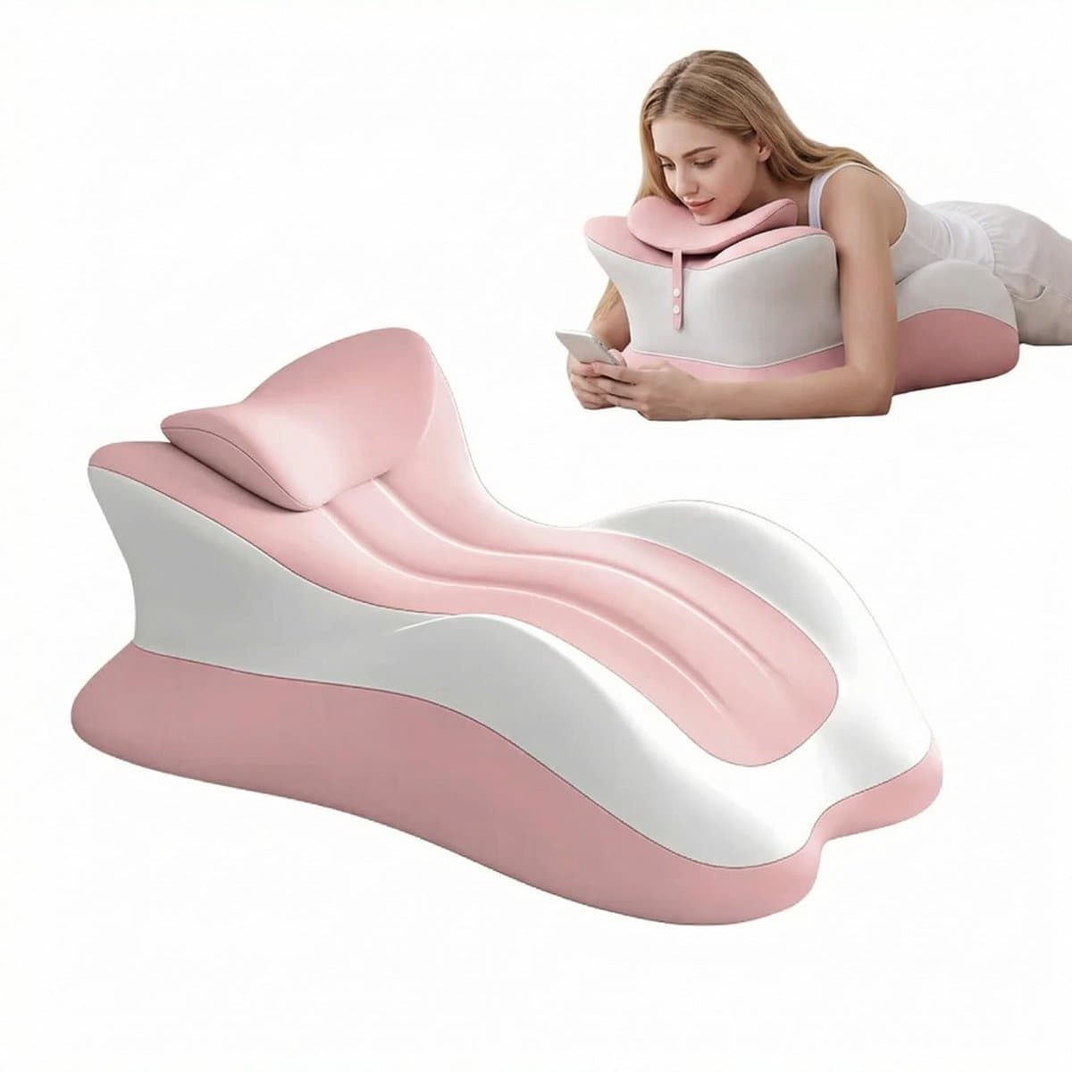 JustFun Sex Kussen - Sex Toys voor Vrouwen & Mannen - Seksmeubel voor Koppels - Seksstoel voor Standjes - Roze / Wit — afbeelding 1