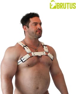 BRUTUS Vegan Bulldog Harness White-White S/M — thumbnail 2