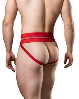 MM Sports The Original No. 10 Swimmer/Jogger Jockstrap 3 inch Red - MAAT M - Heren Ondergoed - Jockstrap voor Man - Mannen Jock — thumbnail 4